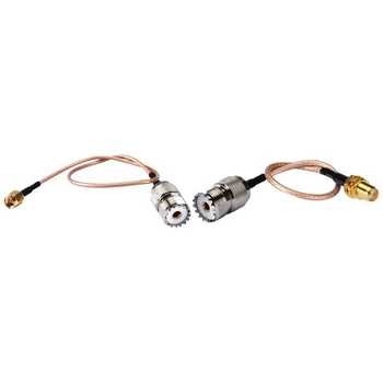 

2x Handheld Antenna Cable SMA Male to UHF SO-239 Female Connectors