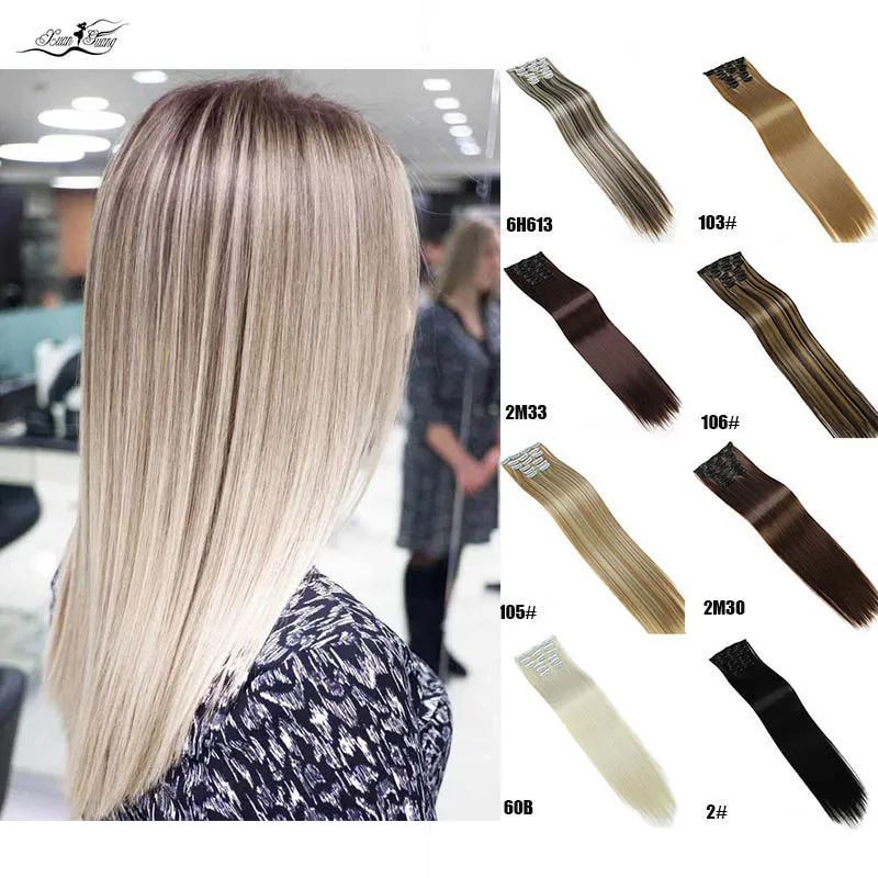 Xuanguang striaght real grosso cabecha cheia grampo em extensøes de cabelo натуральные шиньоны для волос