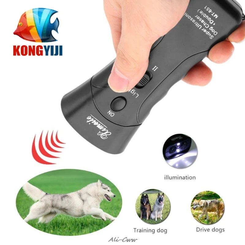 

New Ultrasonic Dog Chaser Stop Aggressive Animal Attacks Repeller Flashlight Free delivery