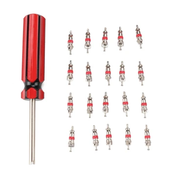 

20pcs Valve Cores With Tyre Tire Valve Core Remover Repair Tool For Car Truck Motorcycle Bicycle ATV Tyre Car Accessories