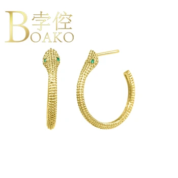 

BOAKO Snake Shape Earrings For Women 925 Sterling Silver Earrings Korean Aretes Piercing Oreille Ear Cuff Серьги #9.8