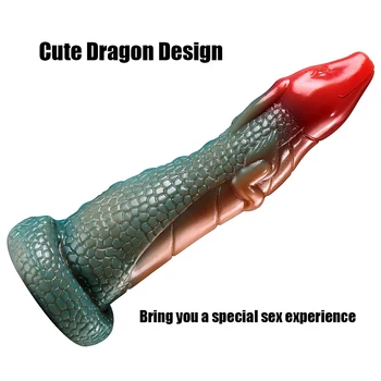 Cute Dragon Silicone Dildos with Suction Cup Big Dick Soft Anal Plug Erotic Penis Large Phallus Sex Toys for Women Masturbation 3