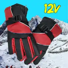 1 пара 12 В USB зимние нескользящие перчатки для рук Электрические кожаные перчатки водонепроницаемые перчатки с сенсорным экраном с электрическим подогревом лыжные перчатки