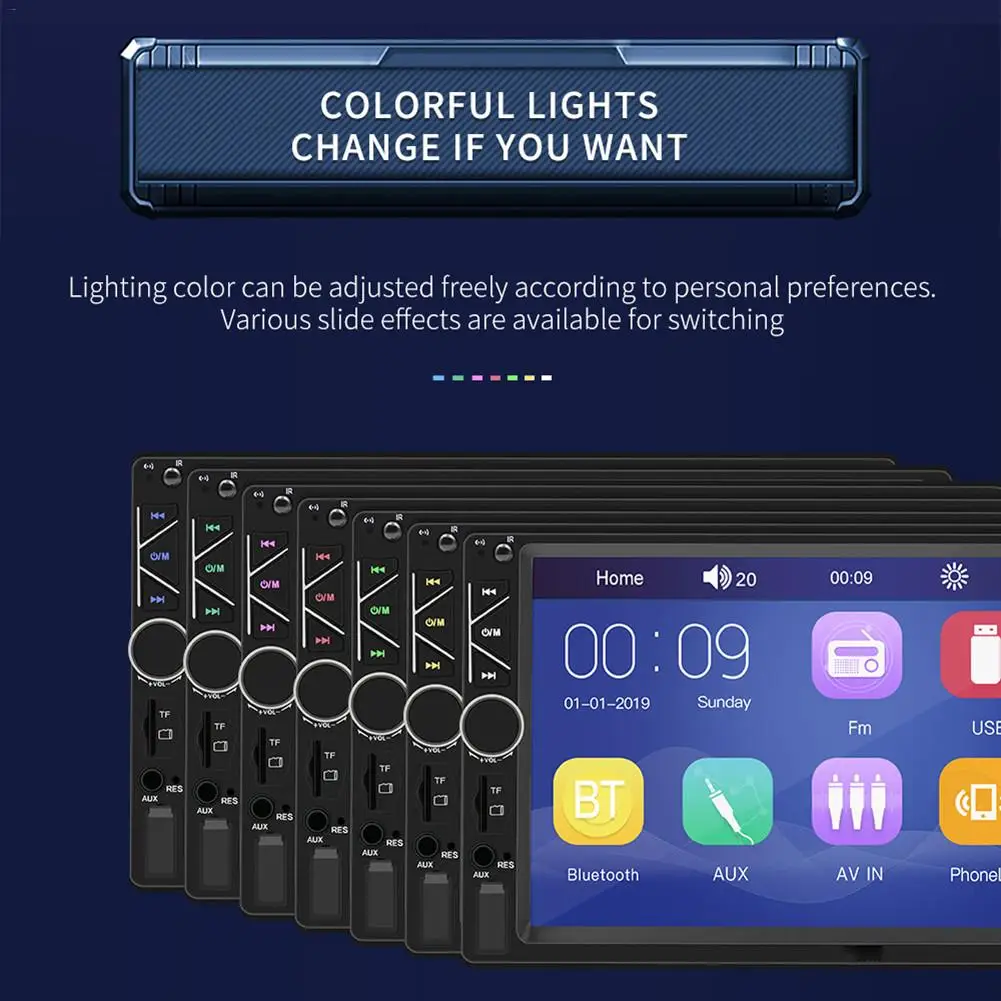 " Bluetooth FM стерео радио плеер с сенсорным экраном 2 Din HD Mp5 плеер USB/TF Поддержка для IOS/Android телефон зеркальное соединение