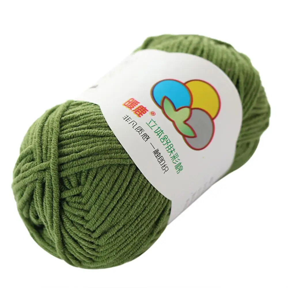 Шерстяная нить DIY тканая пряжа для ручного вязания вязанная вручную 5 прядей молока теплые мягкие носки шарф свитер шерсть нить Q3 - Цвет: Army Green
