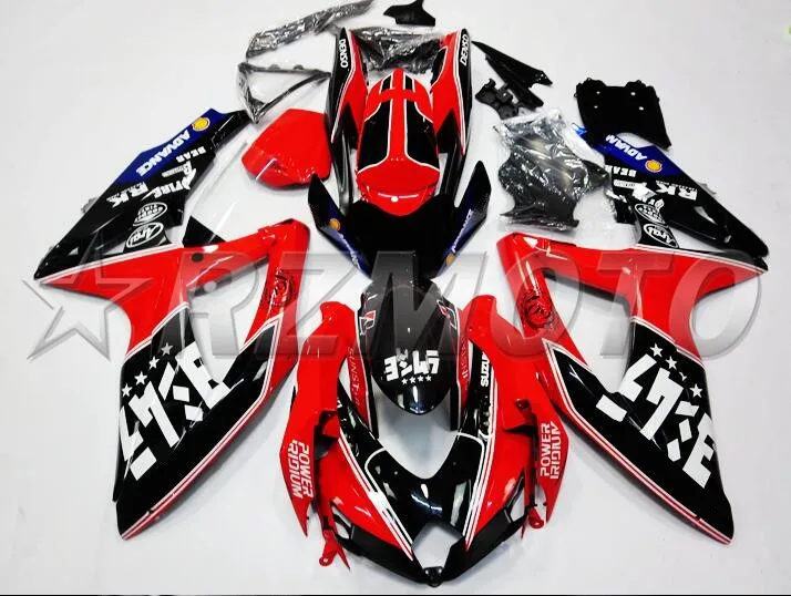 Литье под давлением) ABS обтекатель наборы Подходит для Suzuki GSXR-600 GSXR-750 K8 2008 2009 2010 Обтекатели набор на заказ