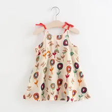 Детское элегантное платье для девочек; платье принцессы; платье для малышей; платье принцессы без рукавов на бретелях с цветочным рисунком; H5