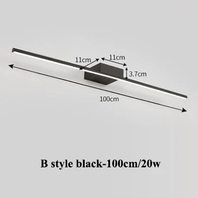 B style black 100 Современный минимализм металлический светодиодный настенный светильник белый/черный светодиодный настенный светильник для ванной комнаты светодиодный зеркальный светильник для спальни светодиодный бра - Цвет абажура: B style black 100