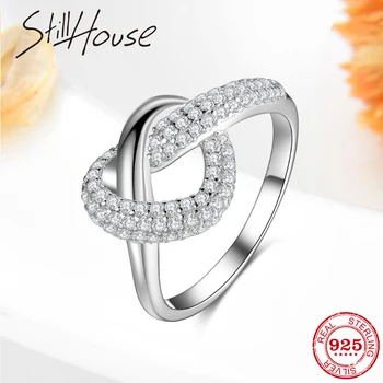 

Twined Heart Fashion Women Rings 925 Sterling Silver Finger rings For Women Wedding Engagement Rings Fashion 925 Jewelry