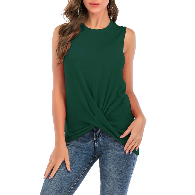 

Madam clothing OWLPRINCES 2020 Summer New Women's Casual round Neck Sleeveless Stitching T-shirt