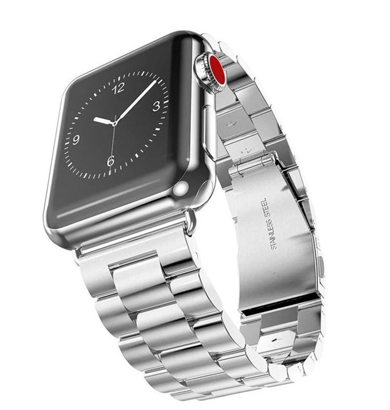 Для Apple Iwatch Series 1 2 3 4 ремешок из нержавеющей стали 38 мм 40 мм 42 мм 44 мм Складная Пряжка замена Браслет ремешок на запястье ремни