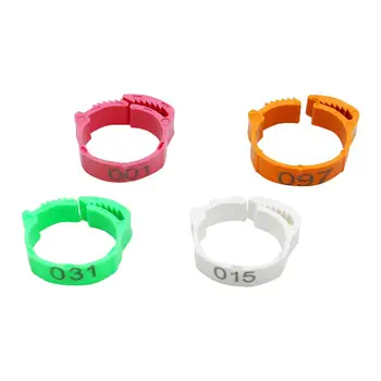 

100Pcs/Color Adjustable Chicken Foot Rings Inner Diameter Size 2~2.4cm Chicken Poultry Flexible Retractable Foot Rings 4 Colors