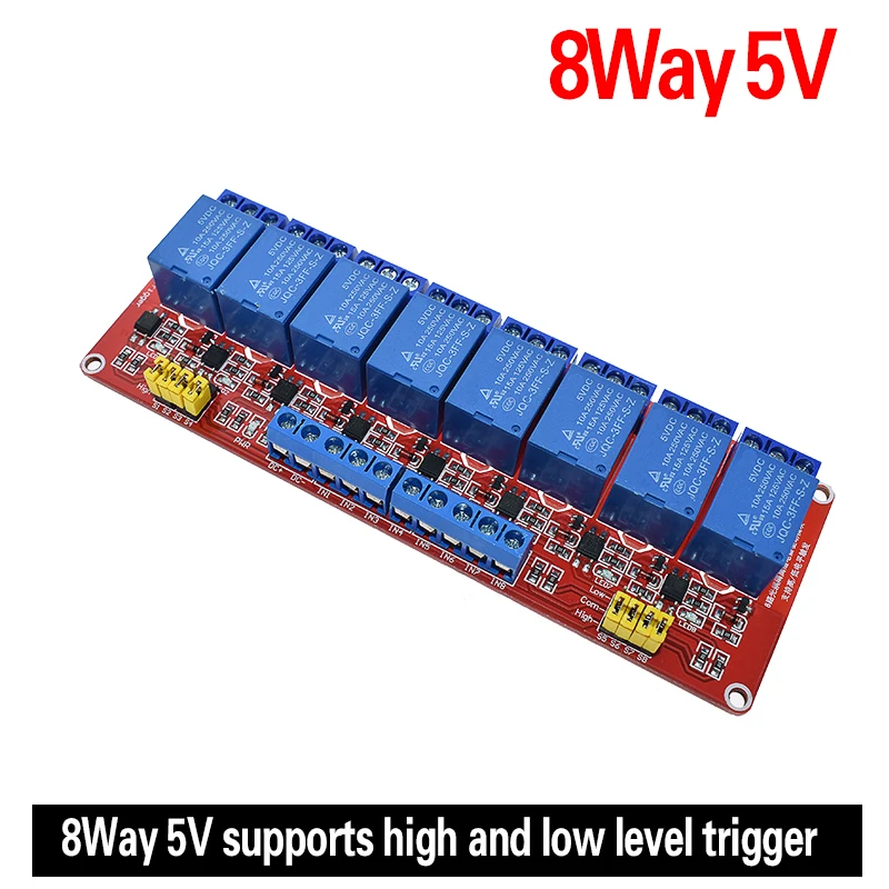 WAVGAT 1 2 4 8 канальный 5 в 12 В релейный модуль щит с опора для оптопары высокий и низкий уровень триггера для Arduino - Цвет: 5V 8 Channel