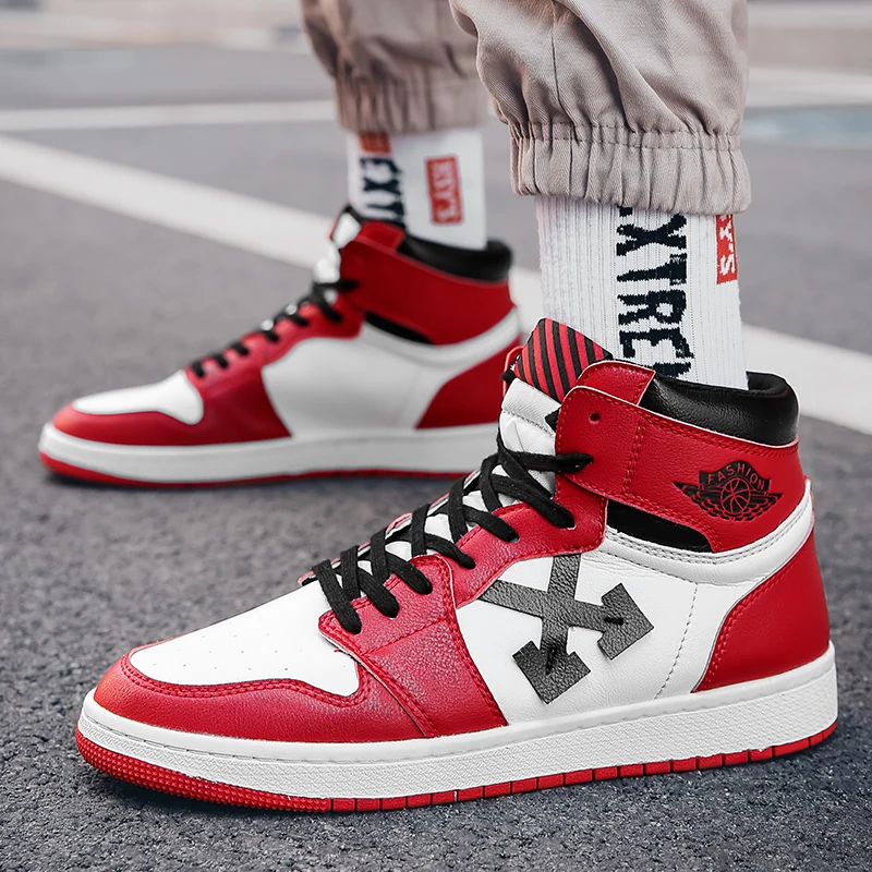 2019 мужские баскетбольные кроссовки AJ 1 цвета белый красный All Star JD Forces спортивные