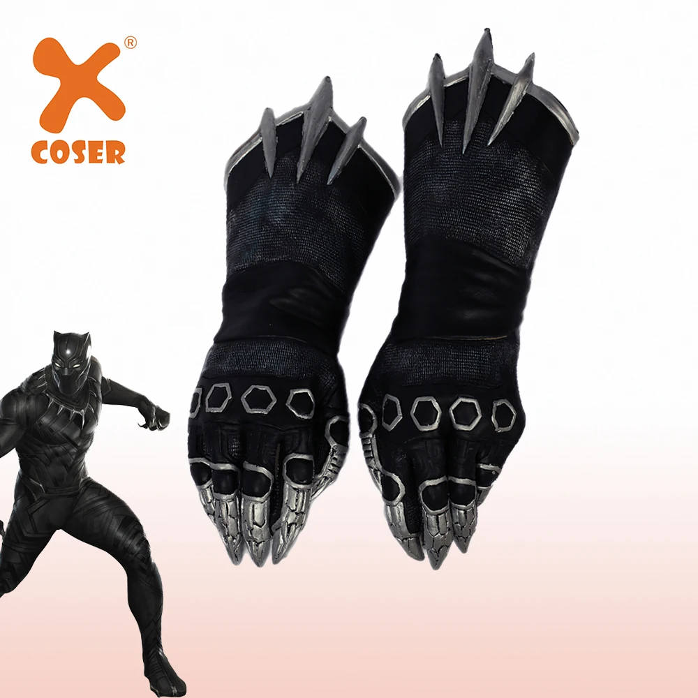 Wakanda Black Panther Claw Gloves Hand Soft Lycra Rubber Paw Metallic Luster