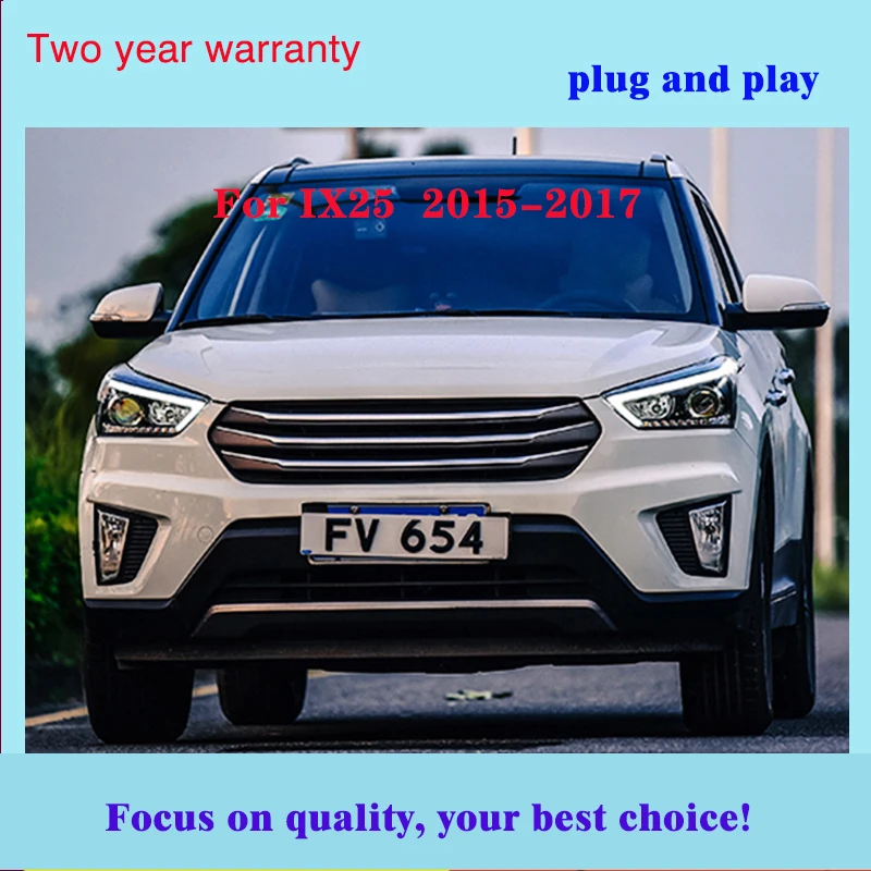 Автомобильный Стайлинг для hyundai IX25 головной светильник s- Creta светодиодный головной светильник DRL Дневной ходовой светильник Bi-Xenon HID аксессуары