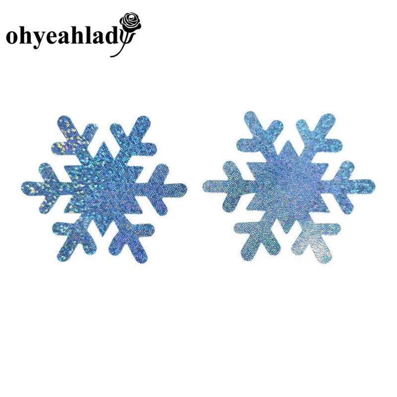 Ohyeahlady, снежинка, покрывает соски, для женщин, подтяжка груди, сексуальные, Кристальные, интимное, аксессуары, Рождественская шляпа, блеск, экзотические конфеты, NCJ149