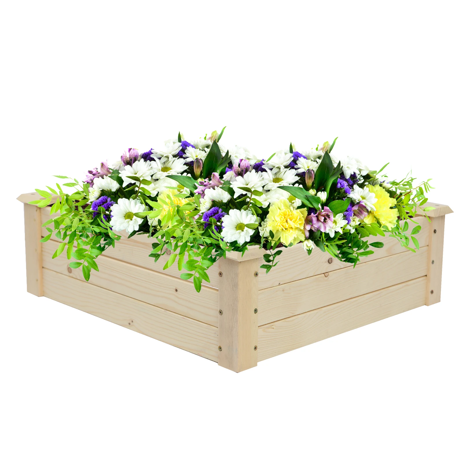

Wooden Planting Frame Ground Type 61*61*20cm Planting Basket For Garden Graft Box Sapling US Warehouse