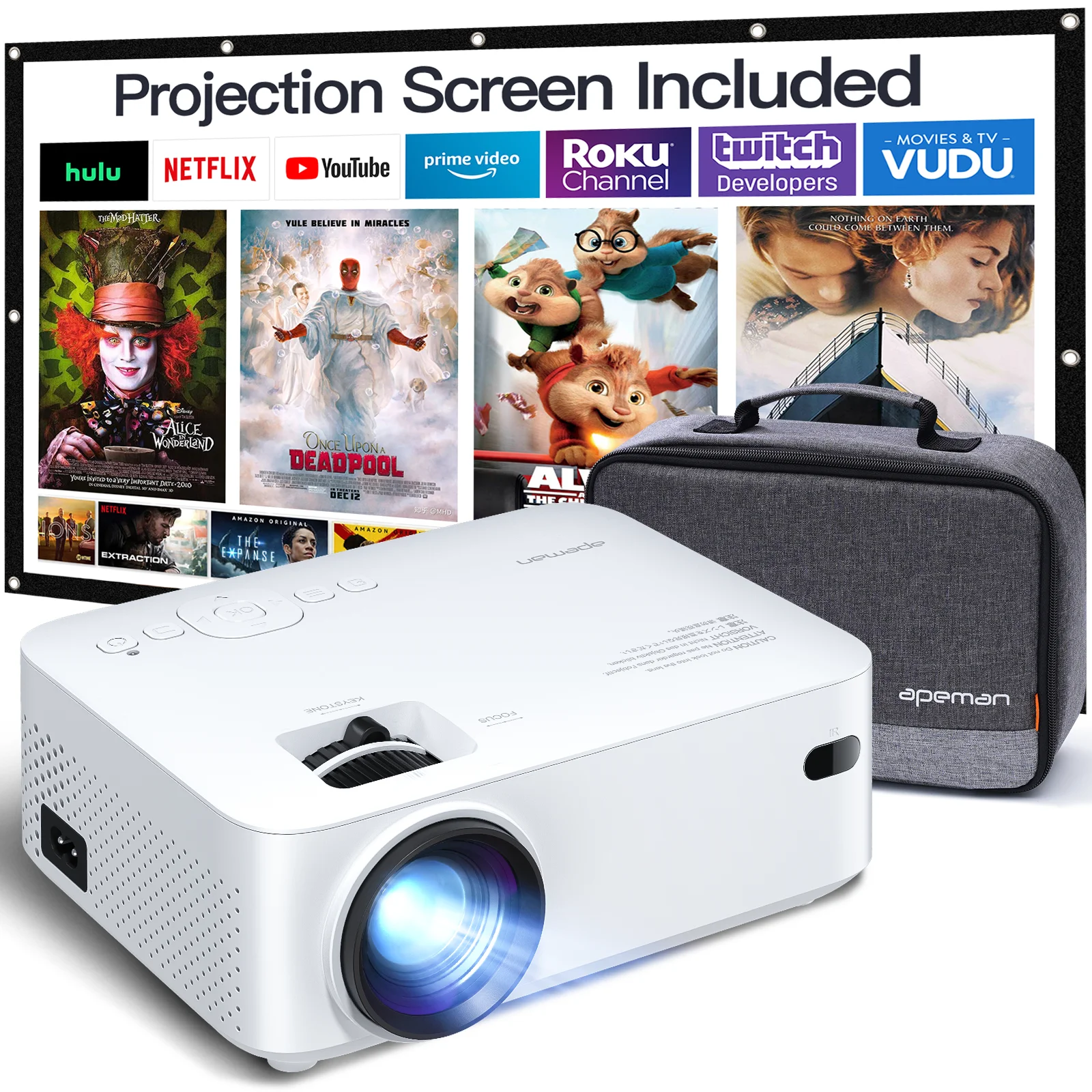 APEMAN Mini Projector 1080P LCD Display 200&39&39 Portable Video Projector  Screen Included Sale, Price & Reviews | Gearbest