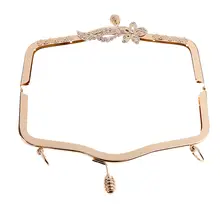 

1 Piece Retro Metal Flower Purse Bag DIY Craft Frame Kiss Clasp Lock Clips Gold