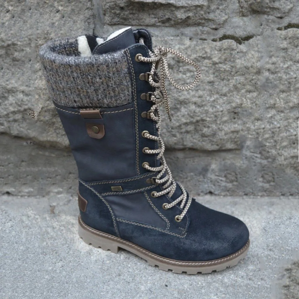 Litthing Basic Women Mid-Calf Boots Round Toe Zip Platform Decor Female Shoes Fur Plush Insole Winter Boots Women Plus Size