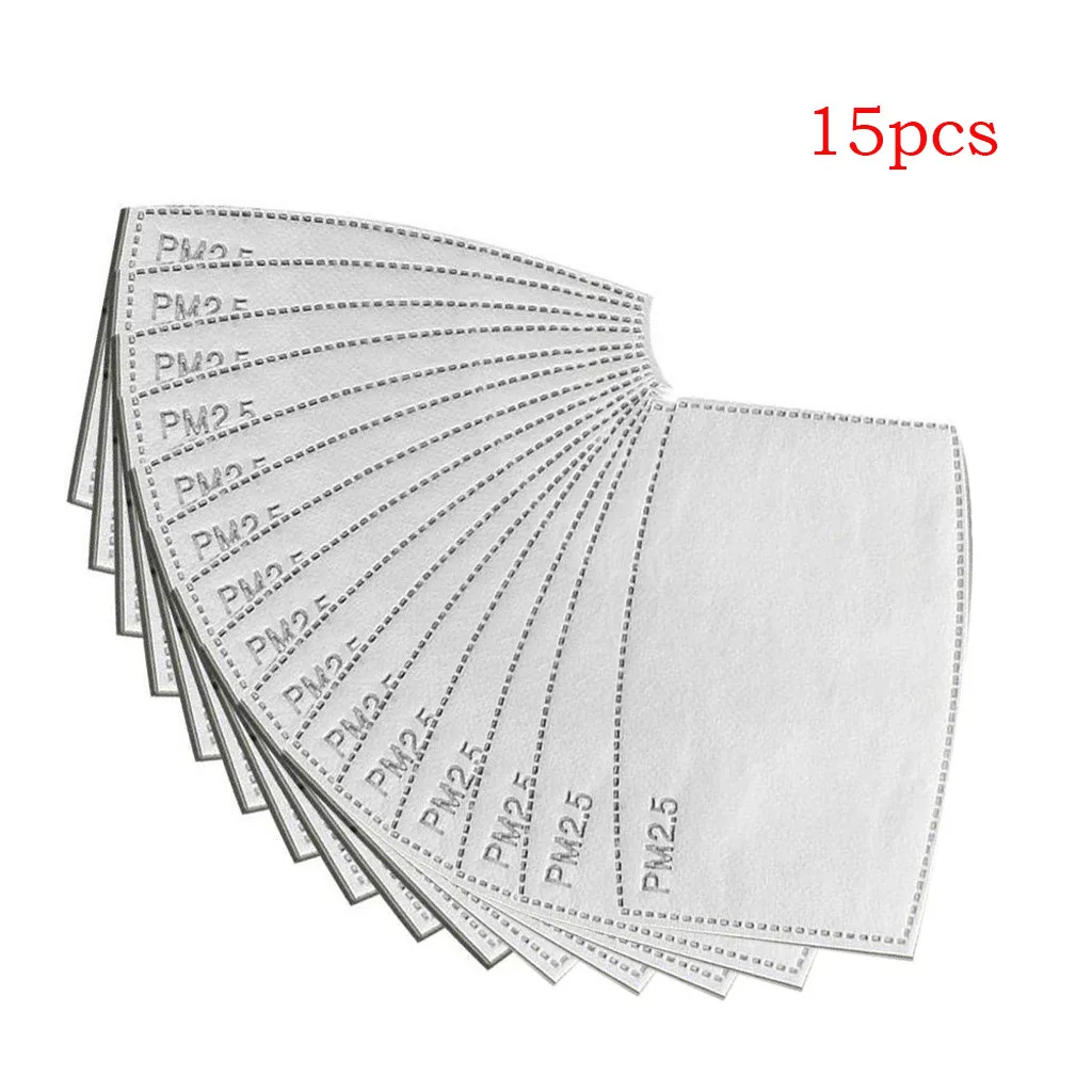 15PCS Mask Gasket 5Ply Anti Dust Mouth Face Filter Pad Activated Carbon Breathing Filters Cotton Disposable #25 | Спорт и