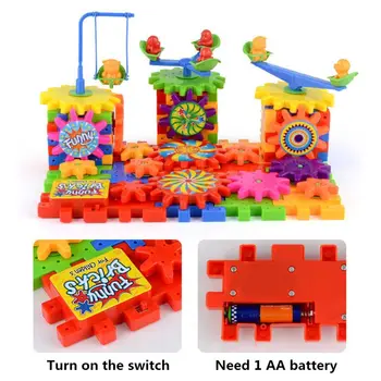 

81 PCS Electric Gears 3D Model Building Kits Plastic Brick Blocks Educational