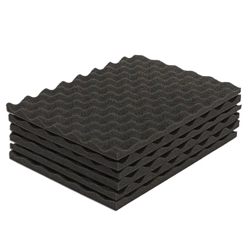 

6PCS Black Acoustic Eggshell Foam Sound Absorption Treatment Panel Tile 40X30cm