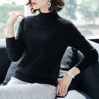 

Spring Women Solid Knitted Sweater Pullovers 2019 New Fashion Autumn Casual Warm Female Pullover Sweater Lady Elegant