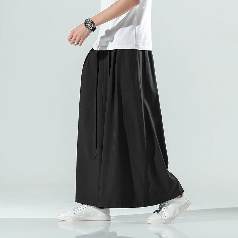Wide Leg Pants Japanese Hakama Harajuku Kimono Plus Size Casual Wide Pants Men Clothing Chinese Style Hanfu Tang Suit Men Clothing