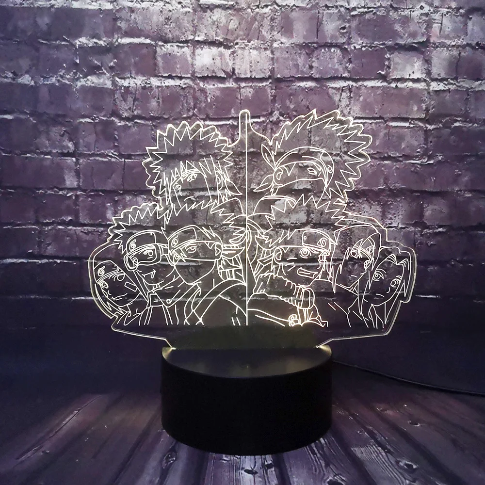 Светодиодсветодиодный 3d фигурка Лава удзумаки Наруто японская аниме Какаси и