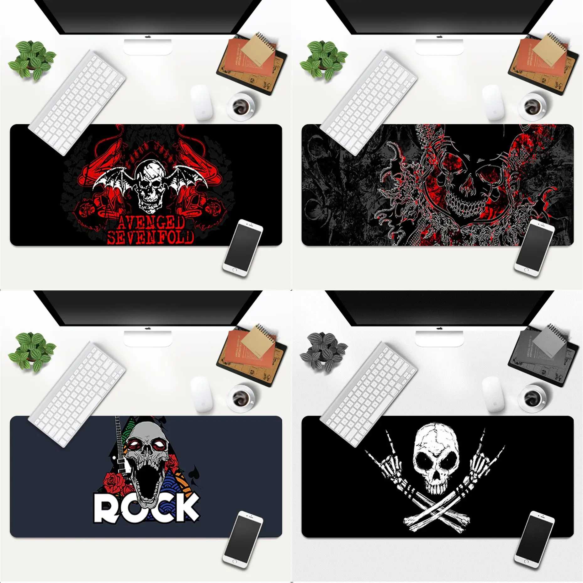 

MaiYaCa Funny Rock roll skull DIY Design Pattern Game mousepad Gaming Mouse Mat xl xxl 800x300mm for Lol world of warcraft