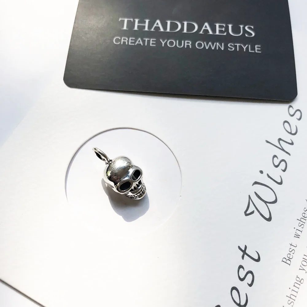 Кулон череп скелет, брендовые модные ювелирные изделия Thomas Bijoux 925 пробы серебряные аксессуары подарок для Ts женщин и Rebel мужчин
