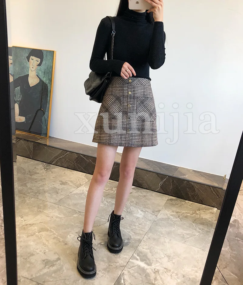 

One's Retro Pattern High-waisted A- line Half-length Short Skirt Entity
