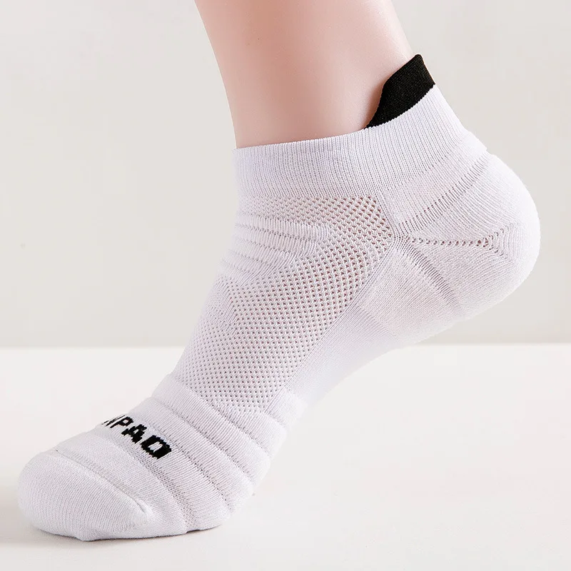 Men Athletic Ankle Socks Outdoor Sport Cotton Cushion Thin Breathable Quick Dry Fitness Cycling Compression Low Cut Socks