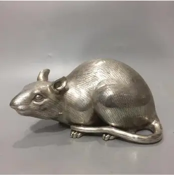 

Copper Statue Chinese Tibet Silver Copper Carving Zodiac Animal Mouse Statue Money Rat Good Luck Geomancy Home Decoratio Statues