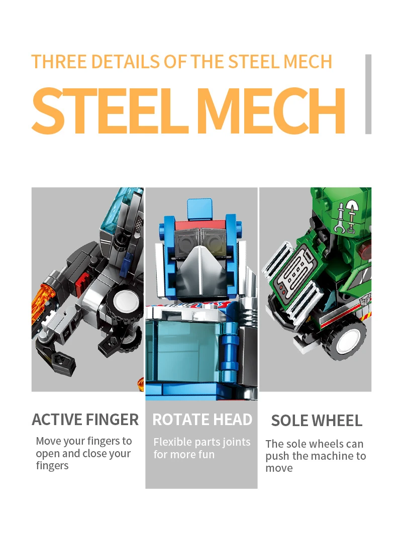 2020 Robot Toys 777 PCS Children Building Blocks Toy LegoINGlys Blocks Educational Bricks Boys Car Models Engineering vehicle (3)