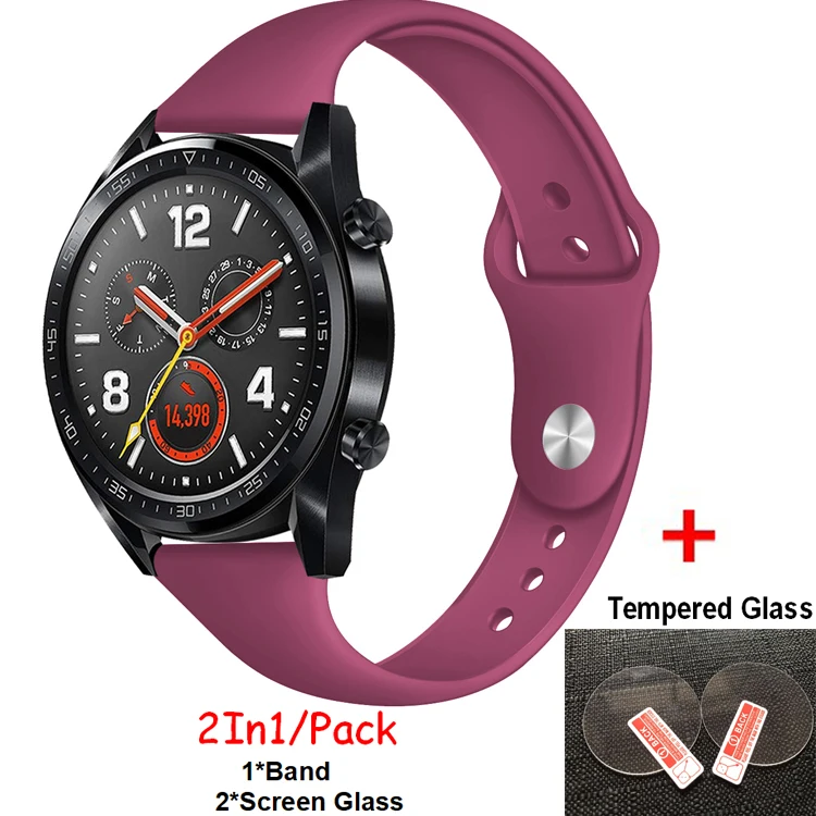 Ремешок силиконовый для Huawei Watch GT2e защитная пленка на экран часов GT 2E 22