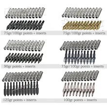 12 adet alüminyum ekler + 12 adet 75gr 90gr 100gr 125gr ok ucu ipuçları kafa kimlik 6.2mm mil okçuluk av silahı aksesuarları