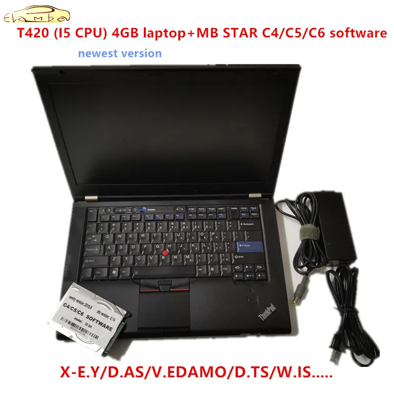 12 новейшее полное Программное обеспечение для MB STAR C4/C5/C6 SSD/HDD с программным обеспечением для lenovo T420 4 Гб ноутбука I5 cpu mb star c5 программное обеспечение