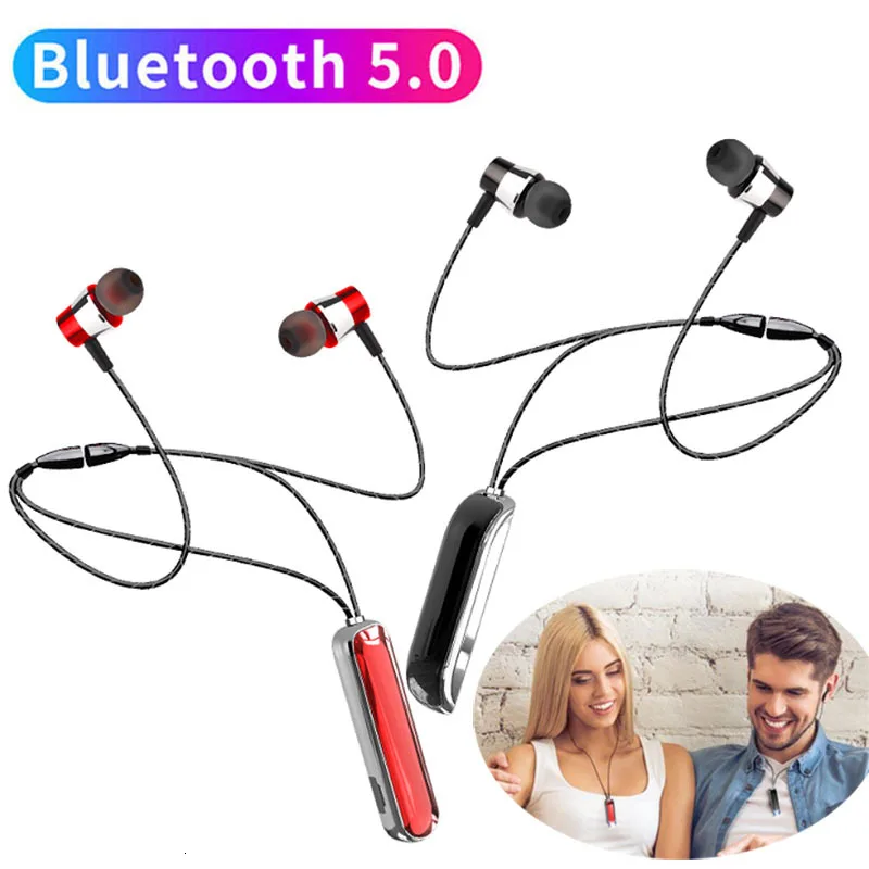 

New Version Selfie Bluetooth Earphone Necklace Sports Headset Stereo Music Tws Wireless Headphones Earbuds For IPhone Huawei