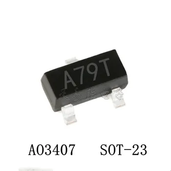 

100pcs AO3407 3407 SOT23-3 MOSFET A79T MOSFT P-Ch -30V -3.6A 64mOhm MOS field effect transistor new and original