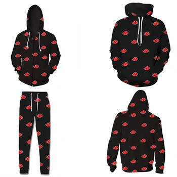 

Akatsuki Uzumaki Naruto Costumes NARUTO Uchiha Itachi Hoodies Jacket Cosplay 3D printed zip-up men women sport Sweatshirts
