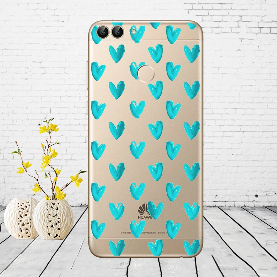 Huawei P Smart Case TPU Мягкий силиконовый прозрачный чехол для телефона huawei P Smart Cover FIG-LX1 Enjoy 7S Чехол - Цвет: B45