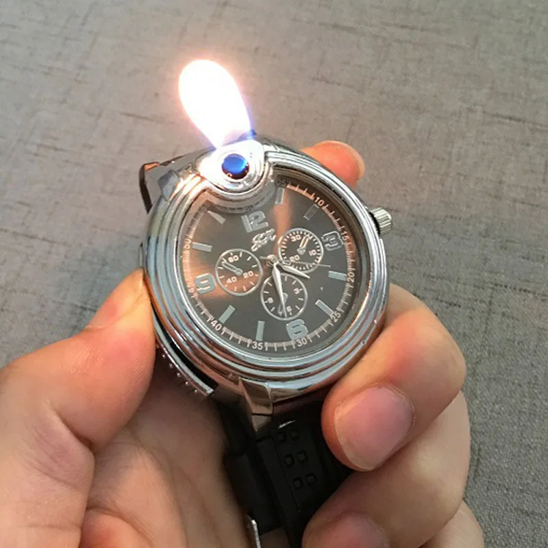 

Luxury Quartz Men Watches Lighter Watch Men Refillable Butane Gas Wristwatch Men Wristwatches Relogio Masculino horloge heren