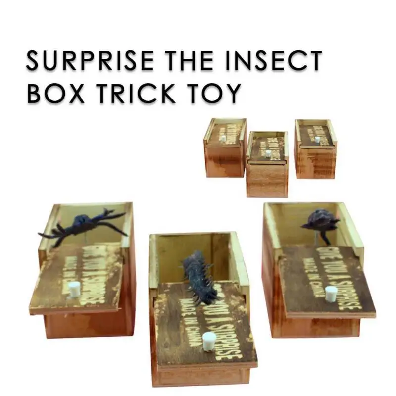 

Horror Animals Box Wooden Joke Prank Boy's Toy for Fool's Day Party Favor Artificial Centipede Mice Spider Trick Fool Toy 1