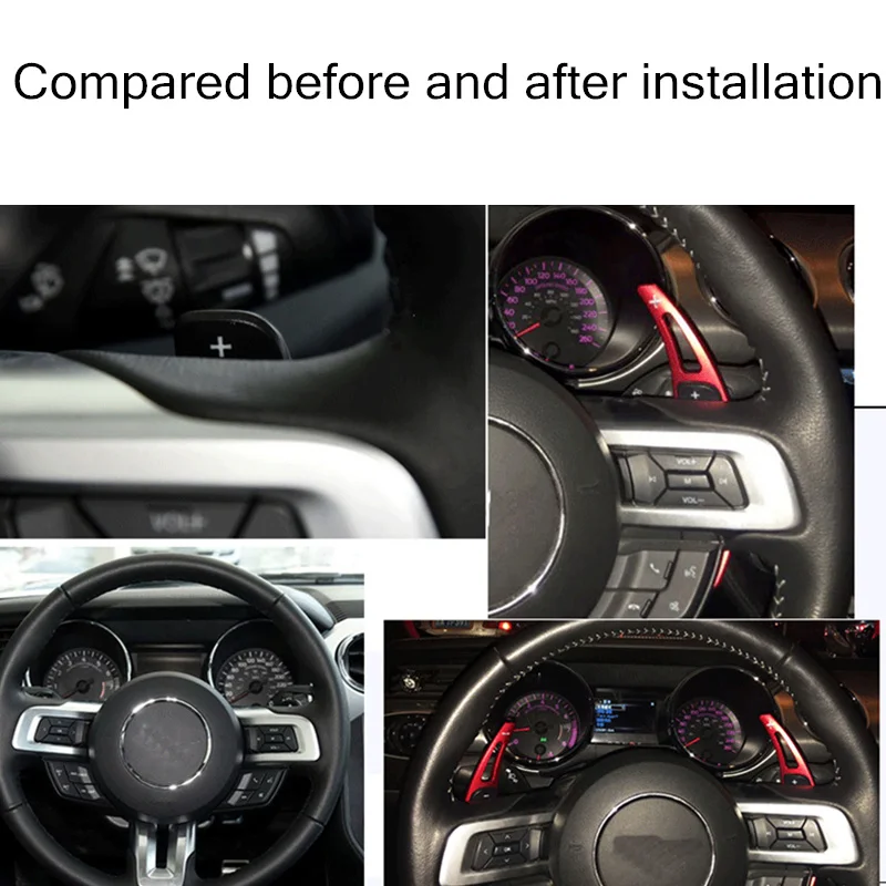 Для Ford Mustang- 2 шт лопасти переключения модифицированный красный алюминиевый сплав модификация автомобиля аксессуары