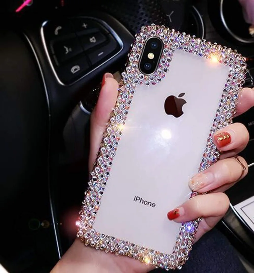 Для iPhone 11 Pro Max чехол Xs Max Xr X 10 8 7 6 6s Plus милый Блестящий Алмазный Прозрачный чехол для женщин милые девчачьи Стразы
