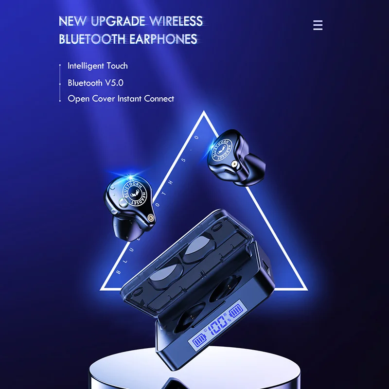 Беспроводные bluetooth наушники TEAMYO XsPlus с зарядкой 3600 мА/ч HD стерео чехол TWS Bluetooth 5 0