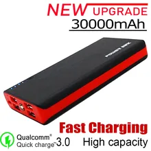 

Power Bank 30000mAh Fast Charging Powerbank USB Output LED Light Power Indicator Show External Battery Charger For iPhone Xiaomi